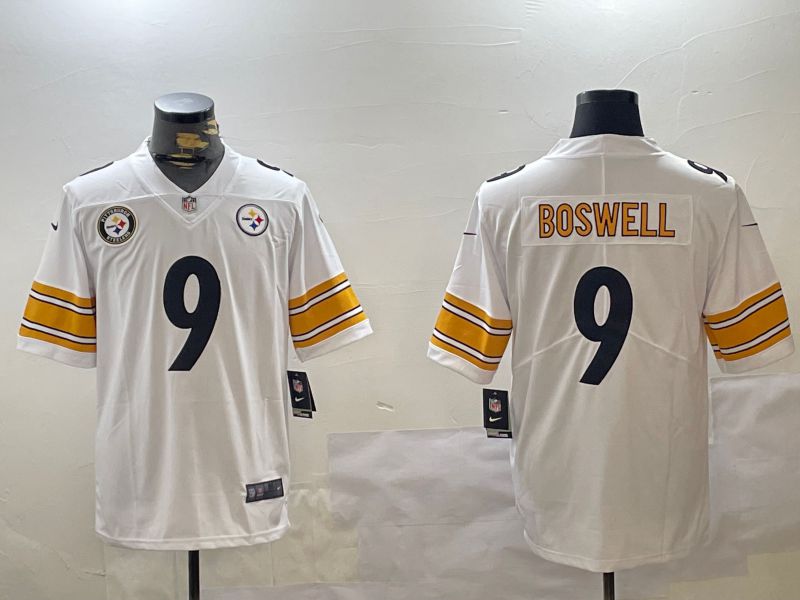 Men Pittsburgh Steelers #9 Boswell White 2024 Nike Limited NFL Jersey style 2